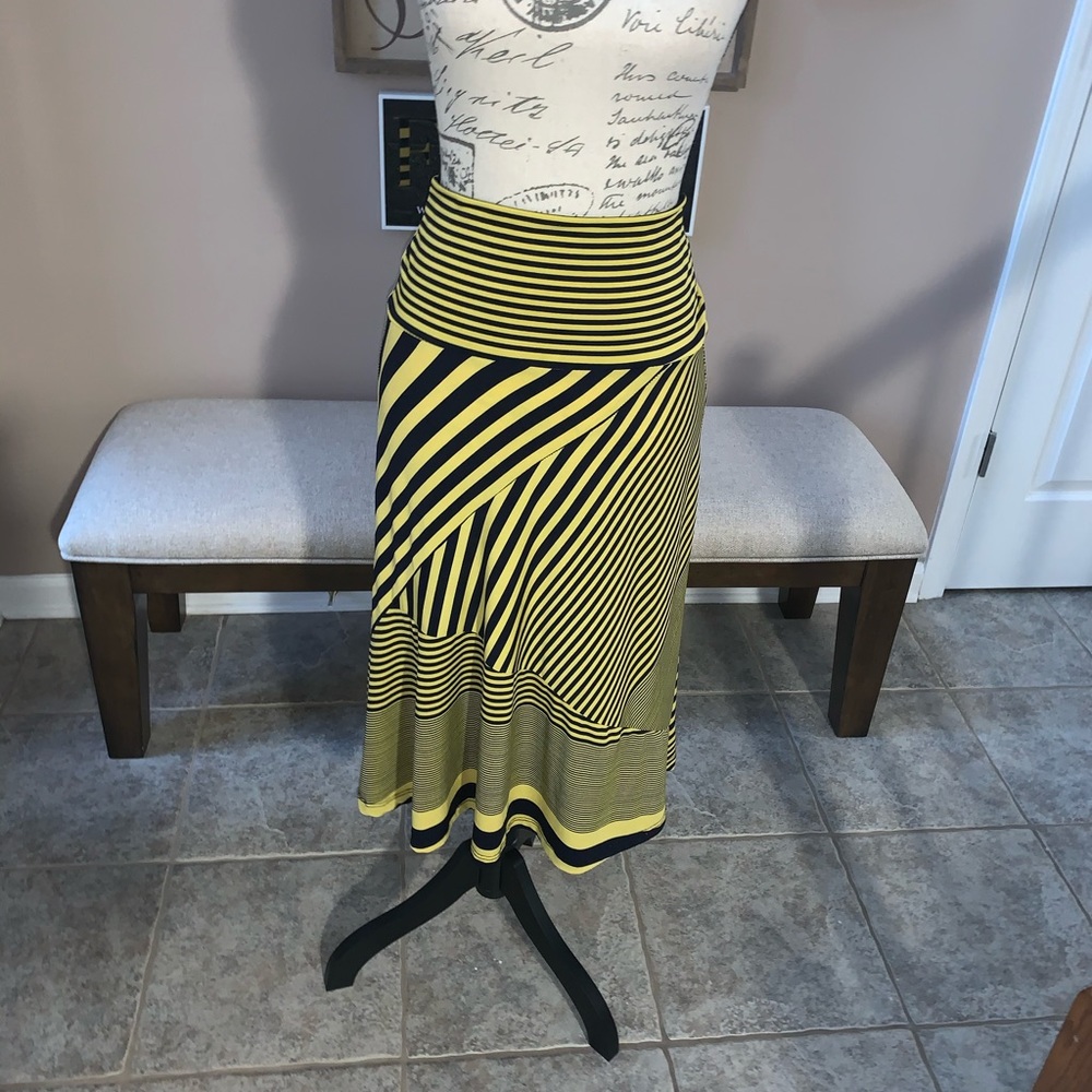 Valerie Bertinelli Skirt Yellow/Blue Stretch M